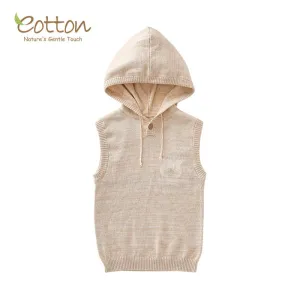 Organic Cable Knit Baby Sweater Vest - Newborn Hooded Knitwear