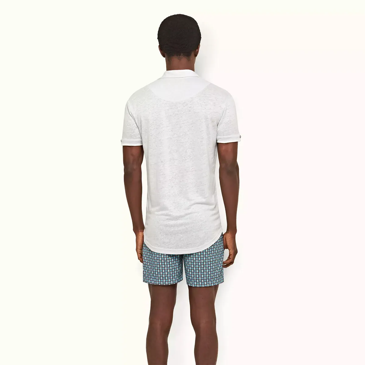 Orlebar Brown - Sebastian Linen Polo in Serenity Blue