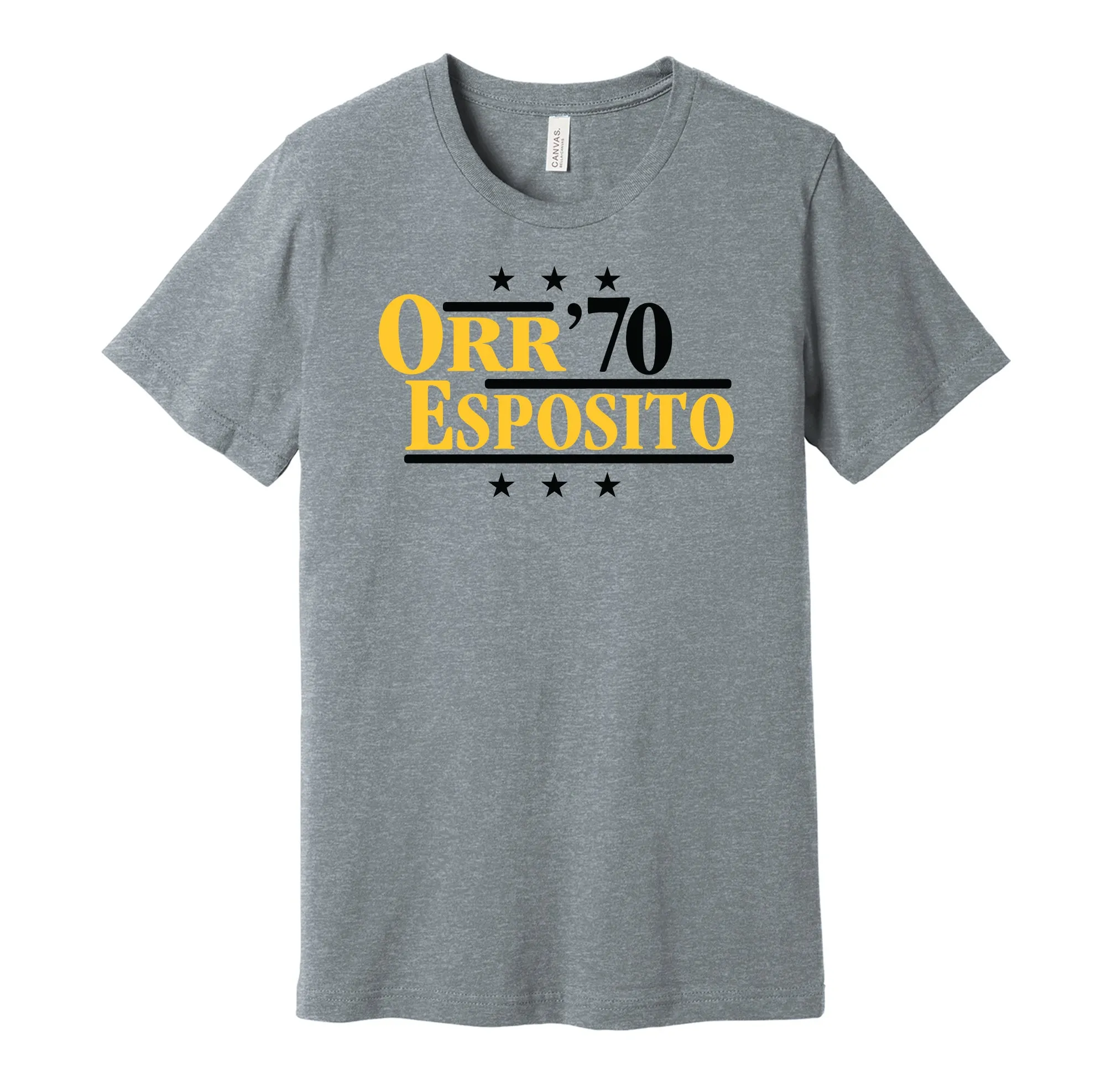 Orr & Esposito '70 - Boston Hockey Legends Political Campaign Parody T-Shirt - Hyper Than Hype Shirts