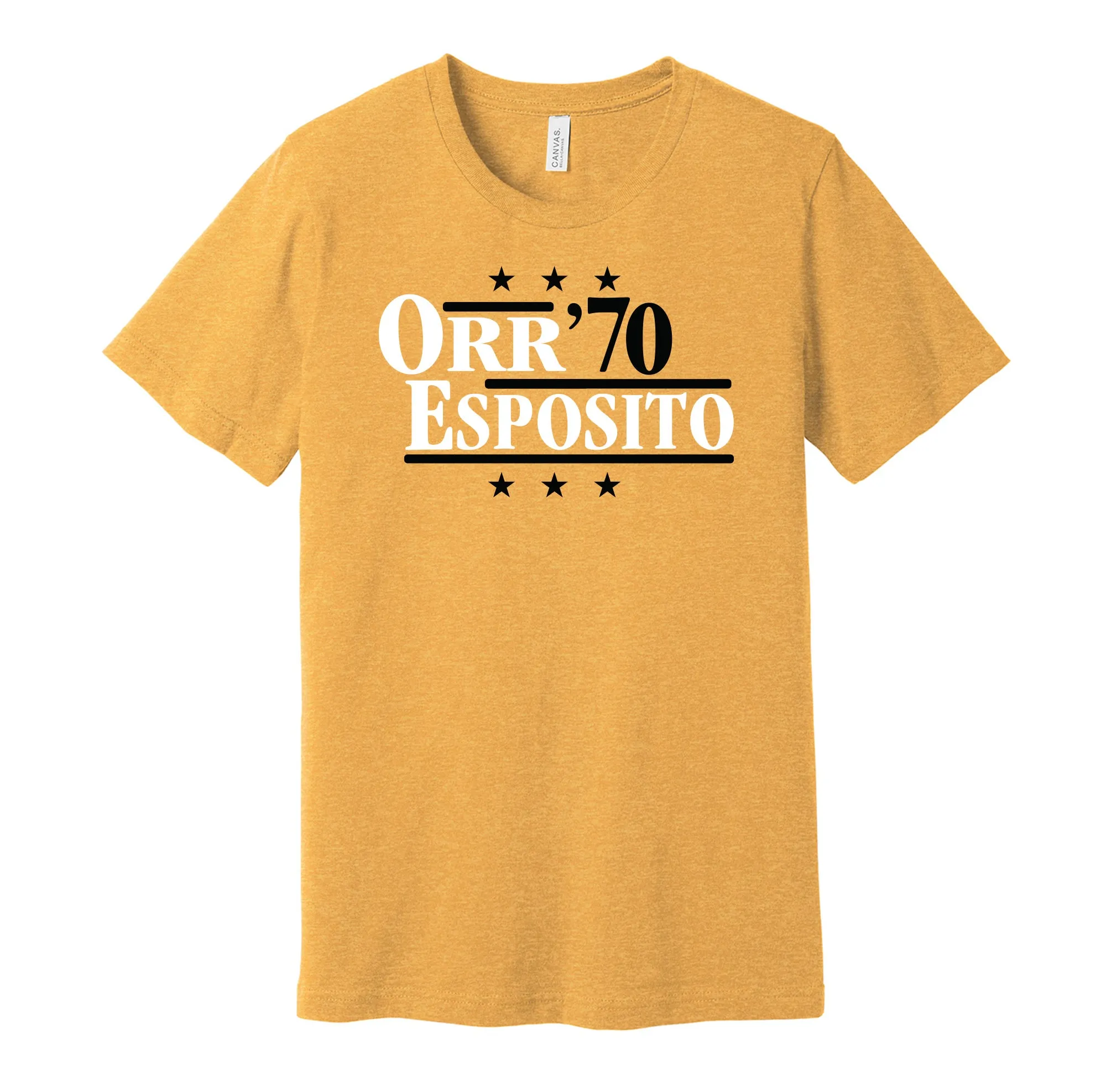 Orr & Esposito '70 - Boston Hockey Legends Political Campaign Parody T-Shirt - Hyper Than Hype Shirts