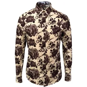 OUTRAGE - ALL OVER PRINT LONG SLEEVE SHIRT (ROSE DOT)