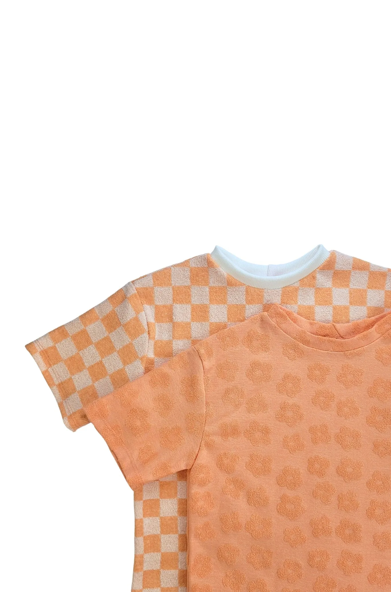Oversize T-Shirt | Clementine Sorbet Checkered Terry