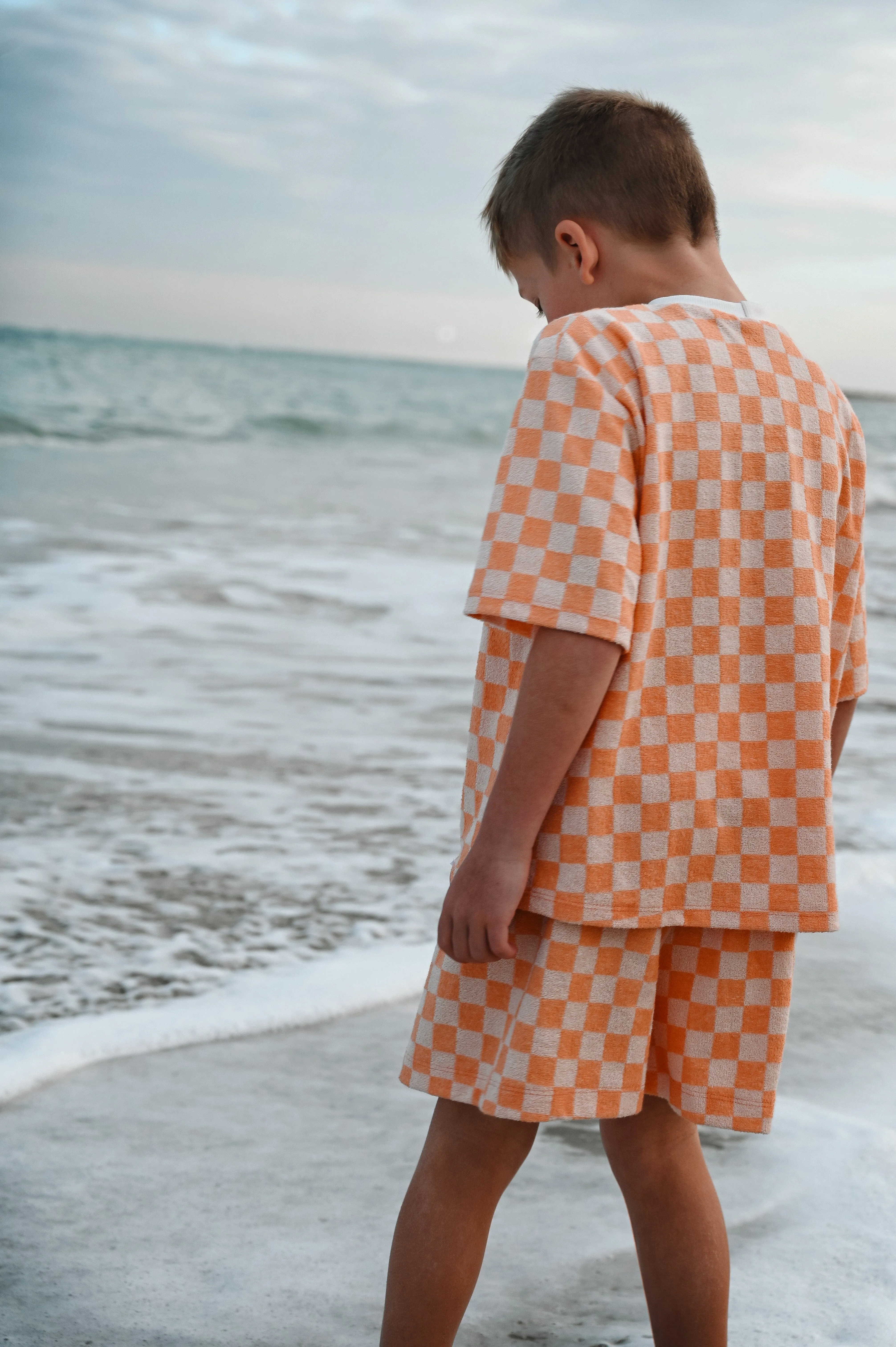 Oversize T-Shirt | Clementine Sorbet Checkered Terry