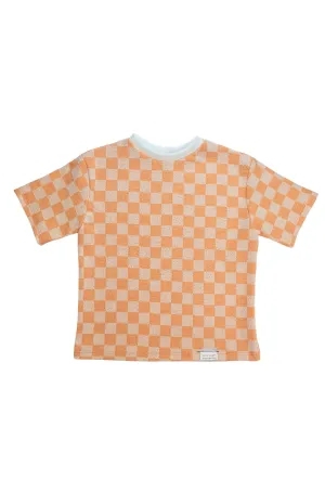 Oversize T-Shirt | Clementine Sorbet Checkered Terry