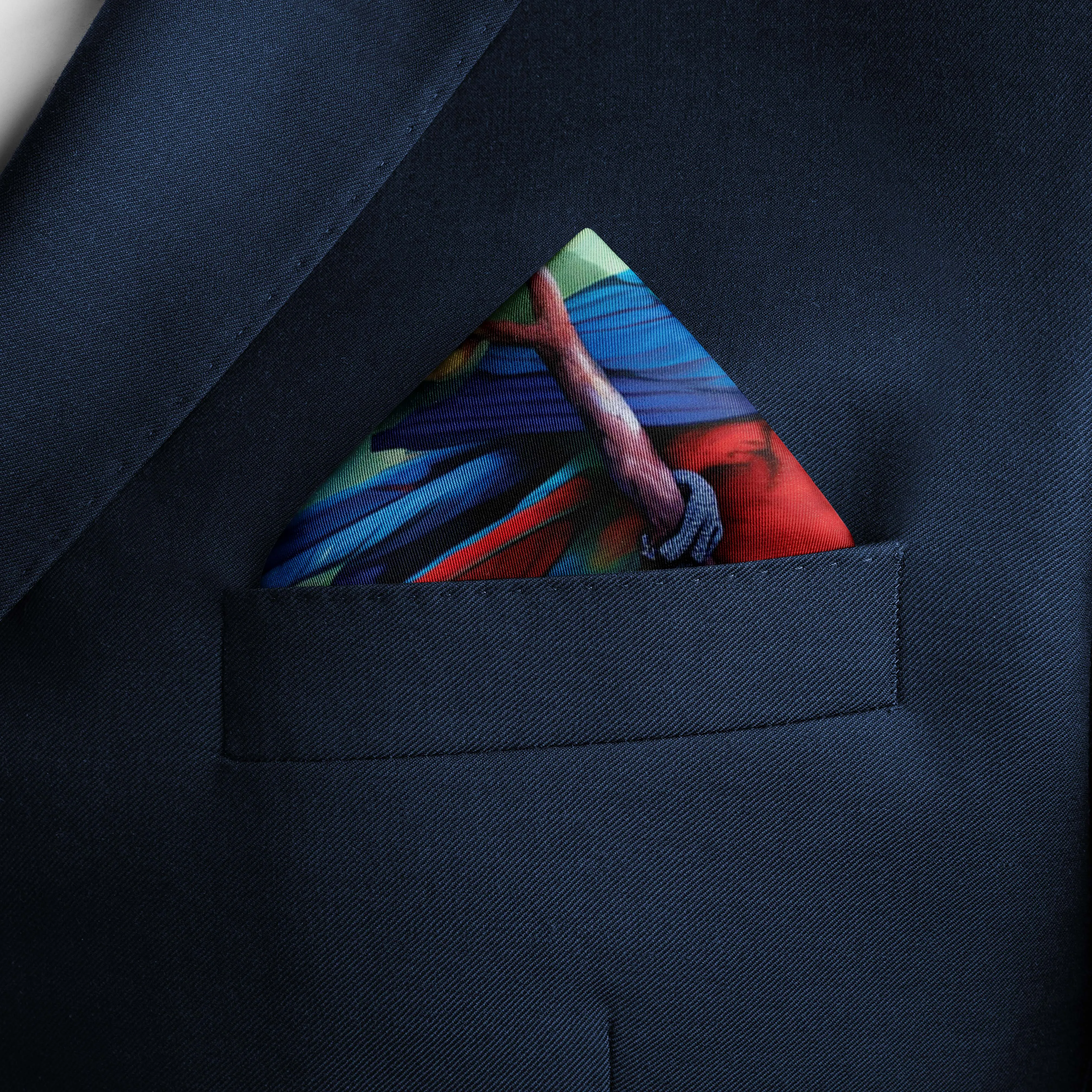 PAIR OF BEAUTIFUL PARROTS SILK POCKET SQUARE
