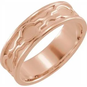 Patterned Band with Bead Blast Finish 52008 - 6 mm