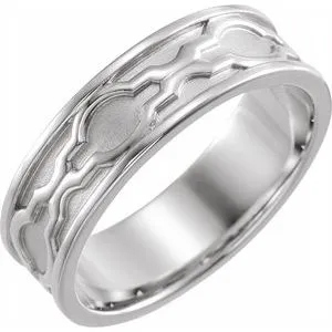 Patterned Band with Bead Blast Finish 52008 - 6 mm