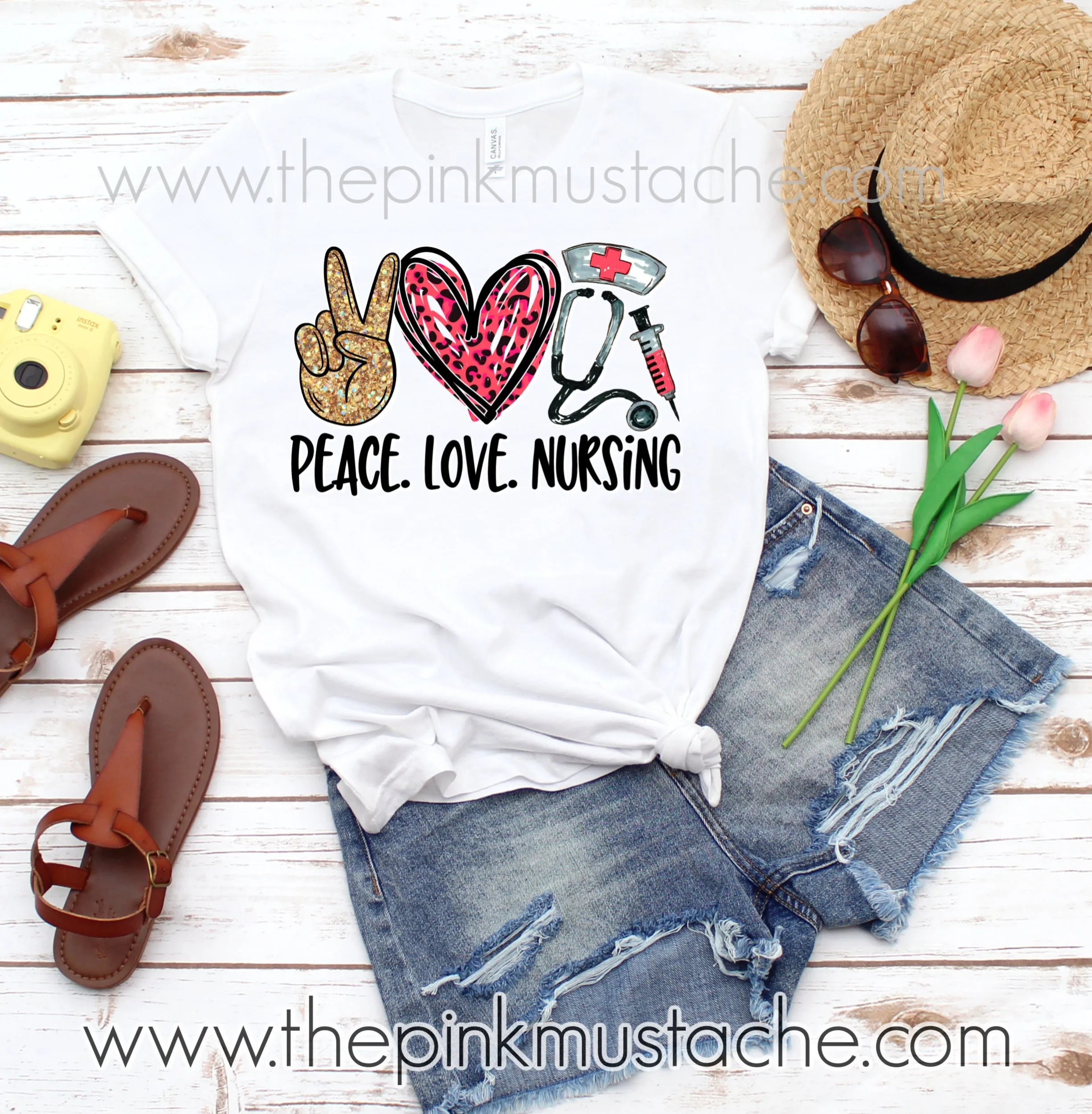 Peace Love Nursing Tee / Unisex Sized Nurse T-Shirt