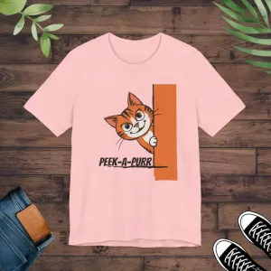 Peek a Purr Cat Jersey Tee for Cozy Style