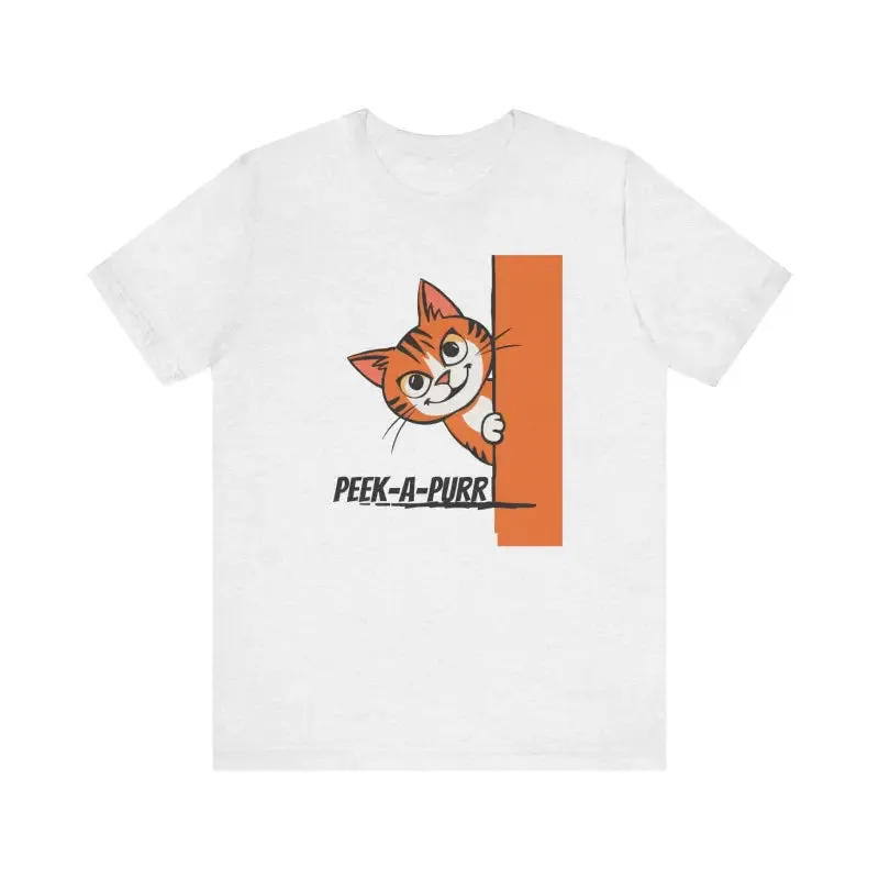 Peek a Purr Cat Jersey Tee for Cozy Style