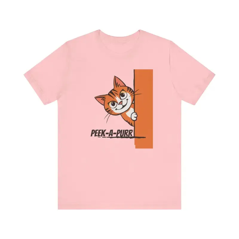 Peek a Purr Cat Jersey Tee for Cozy Style
