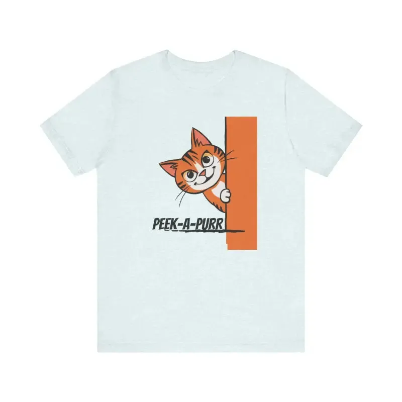 Peek a Purr Cat Jersey Tee for Cozy Style