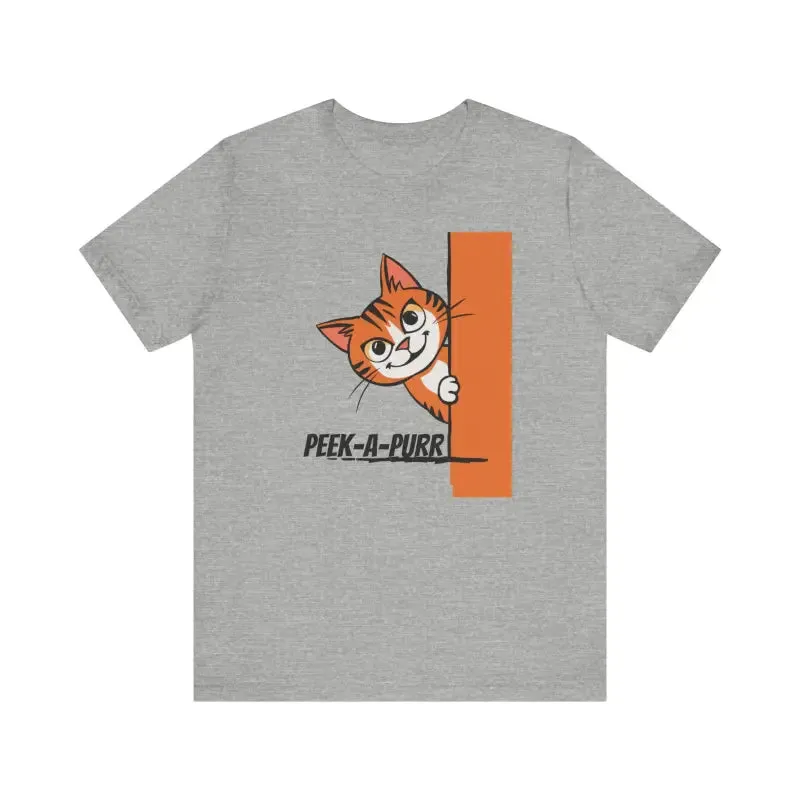 Peek a Purr Cat Jersey Tee for Cozy Style