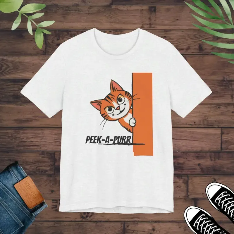 Peek a Purr Cat Jersey Tee for Cozy Style