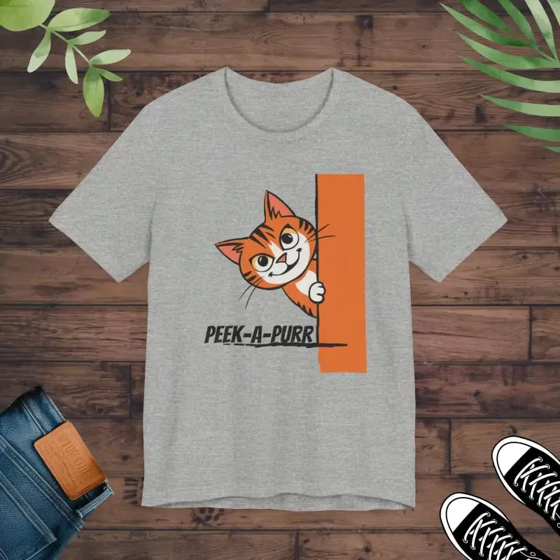 Peek a Purr Cat Jersey Tee for Cozy Style