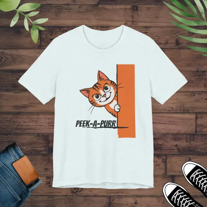Peek a Purr Cat Jersey Tee for Cozy Style