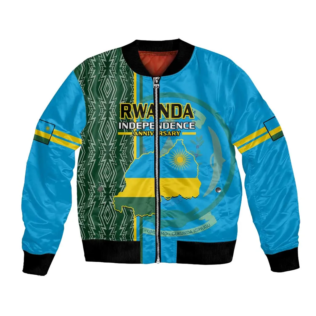 Personalised 1 July Independence Day Rwanda Bomber Jacket African Imigongo Happy 61st Anniversary LT14