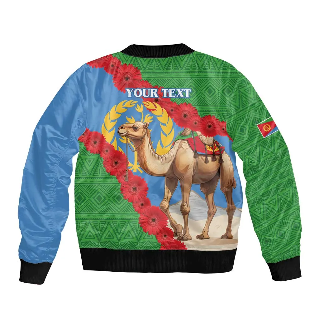 Personalised Eritrea Arabian Camel Bomber Jacket Gerbera Flower - Flag Color LT15