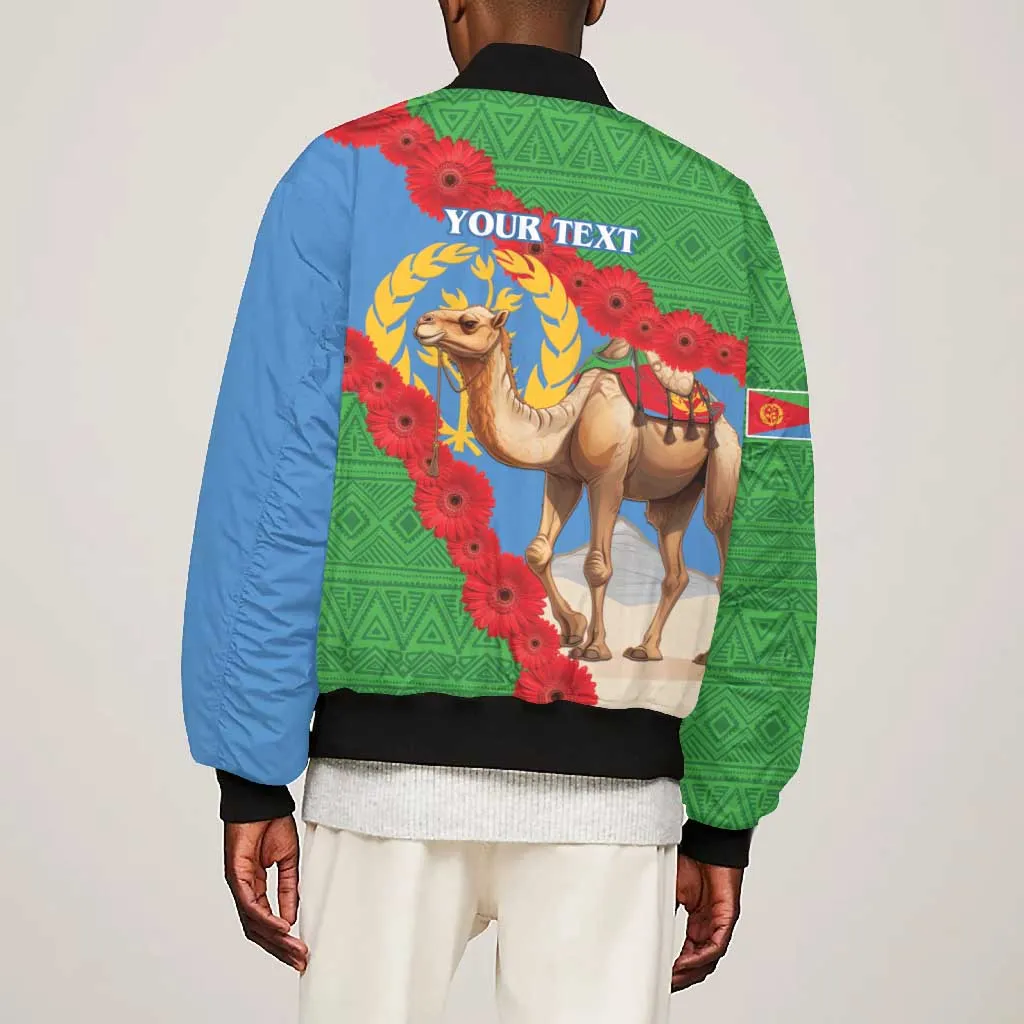 Personalised Eritrea Arabian Camel Bomber Jacket Gerbera Flower - Flag Color LT15