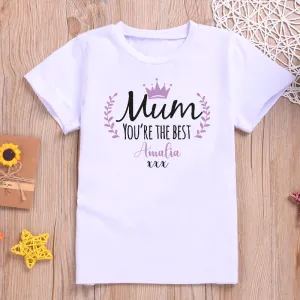 Personalised Mum You're The Best Kids T-shirt and Baby Vest