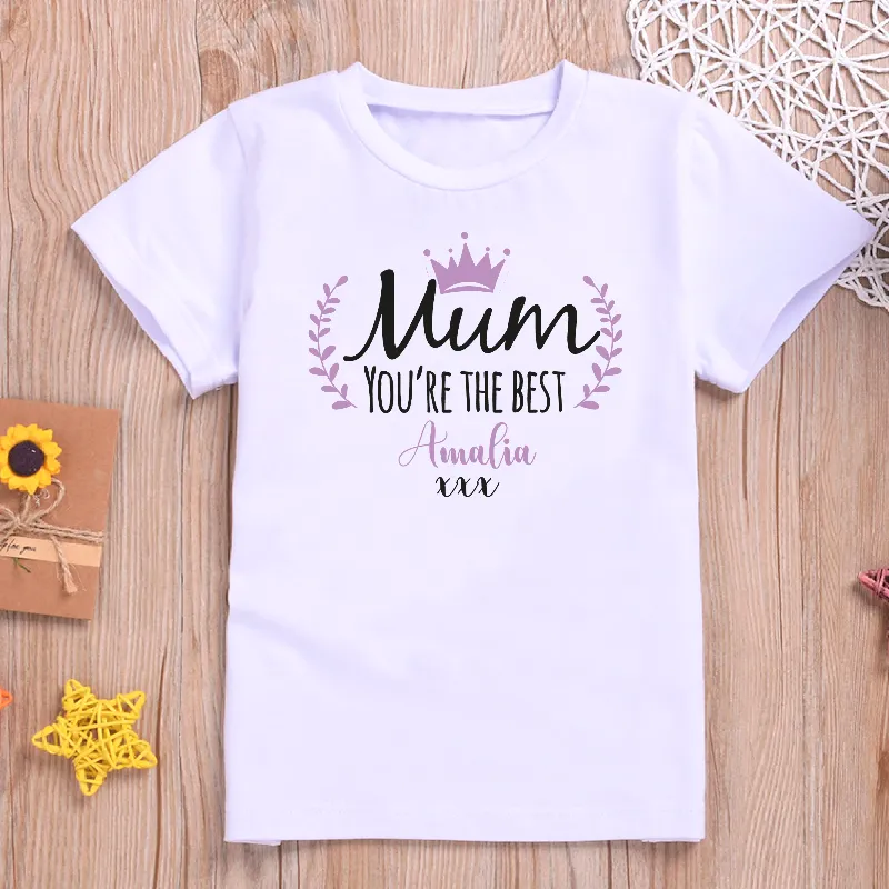 Personalised Mum You're The Best Kids T-shirt and Baby Vest