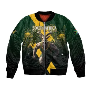 Personalised South Africa Rugby Bomber Jacket Proud Bokke We Are Champions LT7