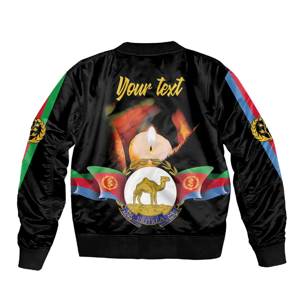 Personalized Afro-Eritrea Maelti Siwuat Sleeve Zip Bomber Jacket Shida Shoes Glory To Our Martyrs Eritrea LT9