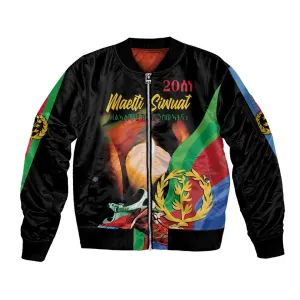 Personalized Afro-Eritrea Maelti Siwuat Sleeve Zip Bomber Jacket Shida Shoes Glory To Our Martyrs Eritrea LT9