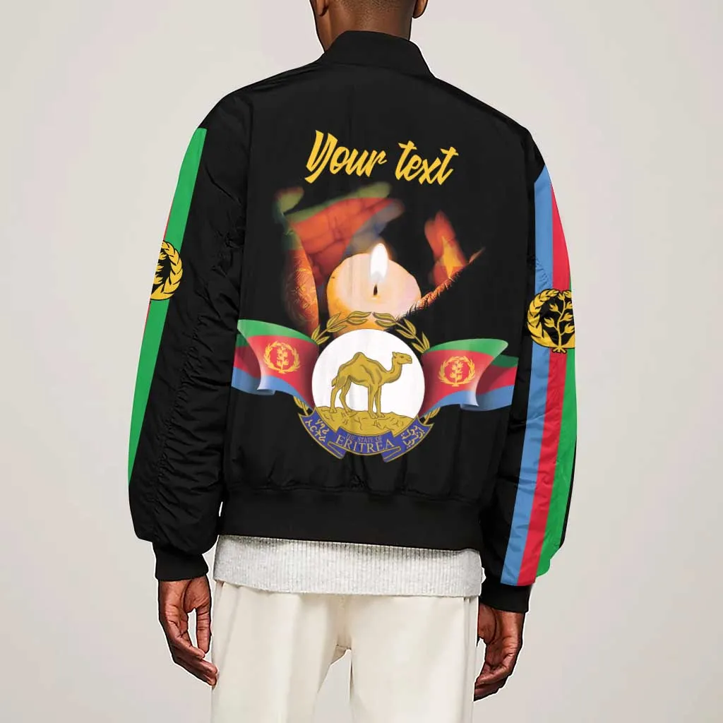 Personalized Afro-Eritrea Maelti Siwuat Sleeve Zip Bomber Jacket Shida Shoes Glory To Our Martyrs Eritrea LT9