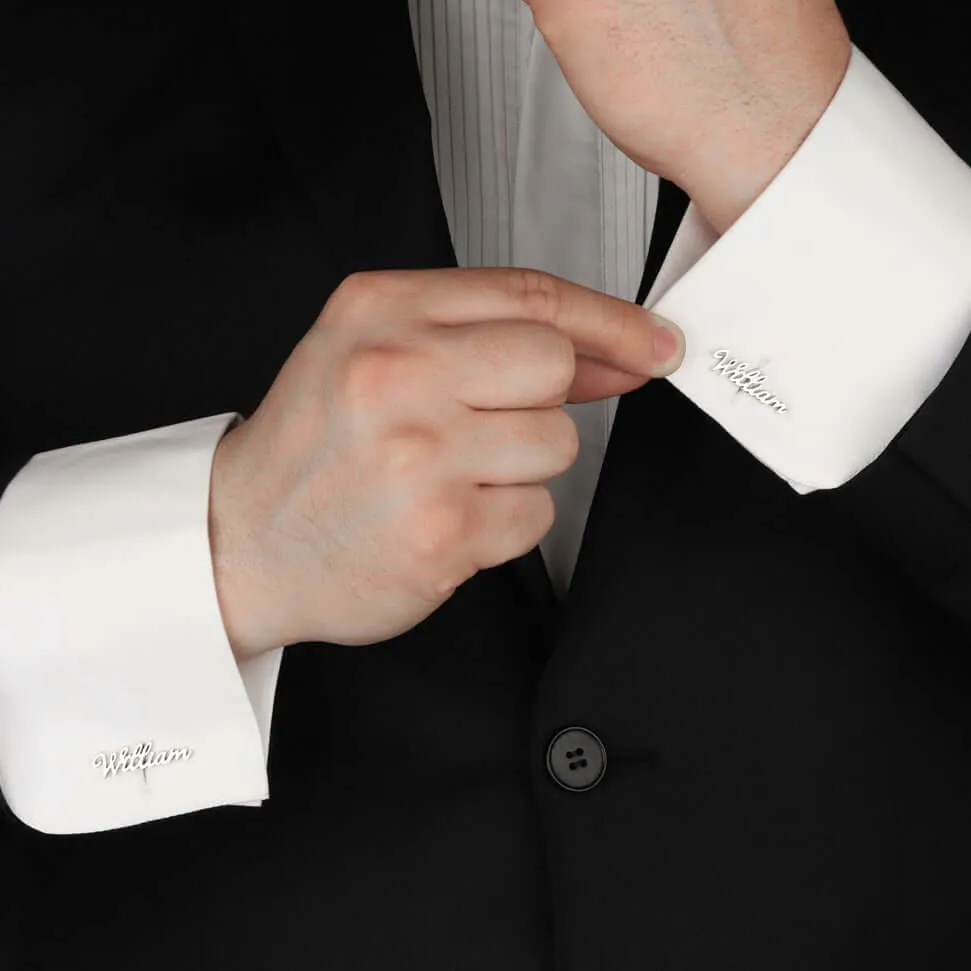 Personalized Gentleman's Gift 925 Silver Cufflinks