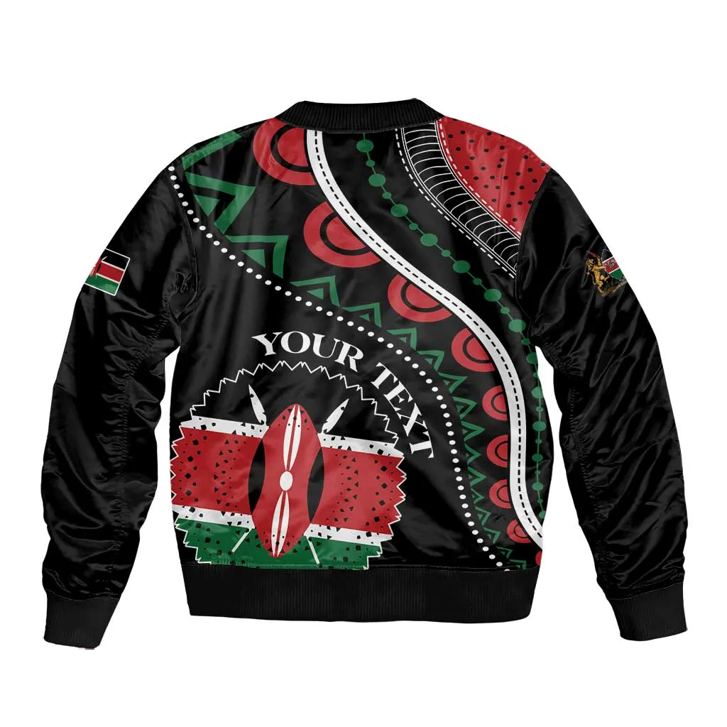 Personalized Kenya Bomber Jacket Harambee African Pattern - Coat of Arms Design LT01