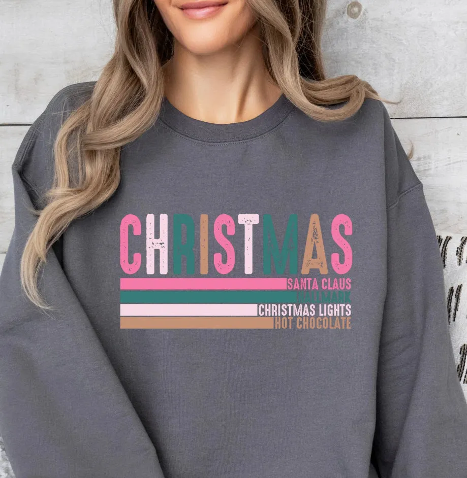 Pink Christmas Retro Sweatshirt