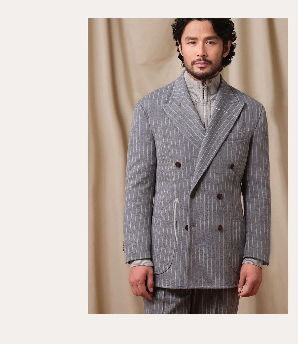 Pinstripe Double-Breasted Suit