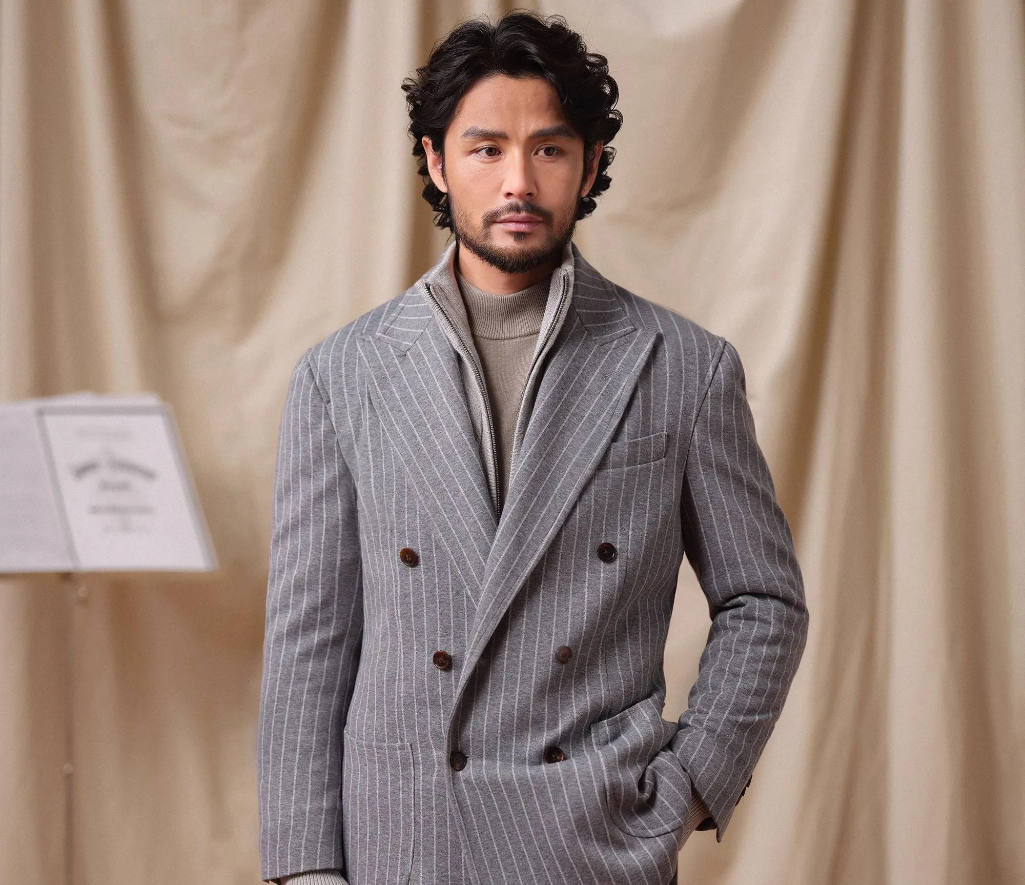 Pinstripe Double-Breasted Suit