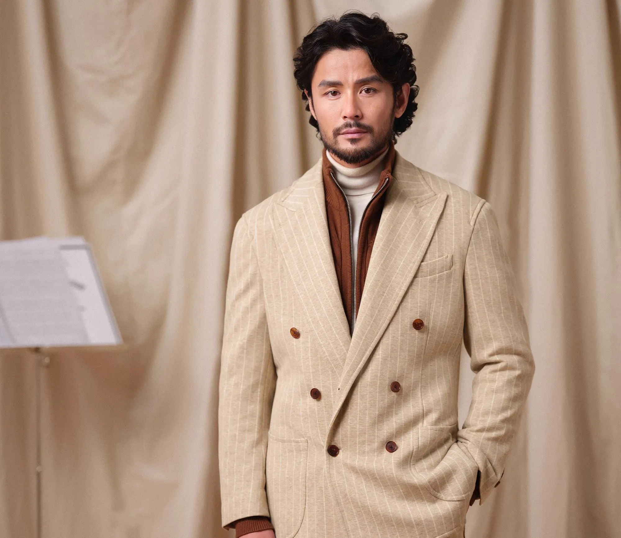 Pinstripe Double-Breasted Suit