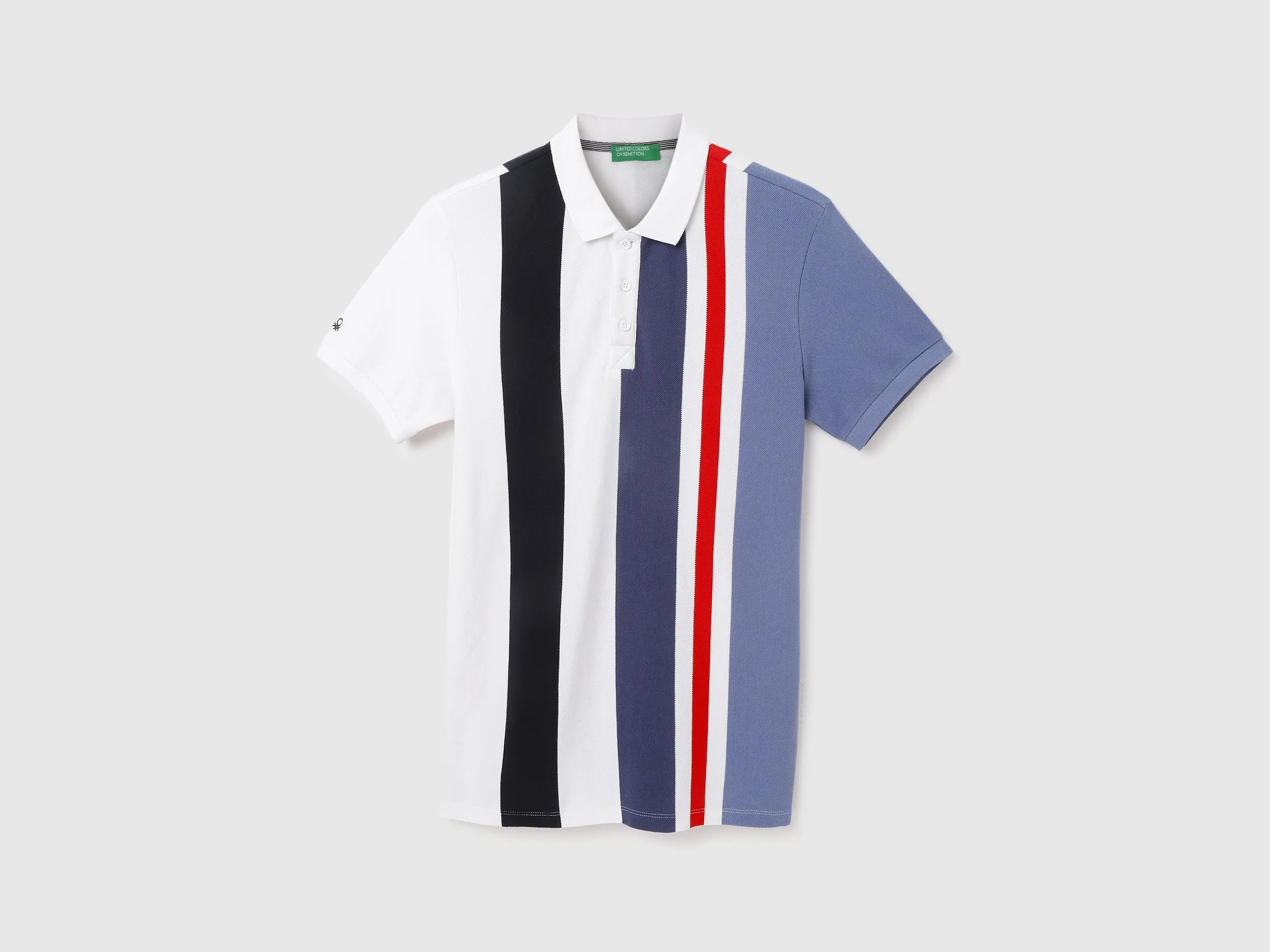 Polo Neck Striped Pattern T-Shirt