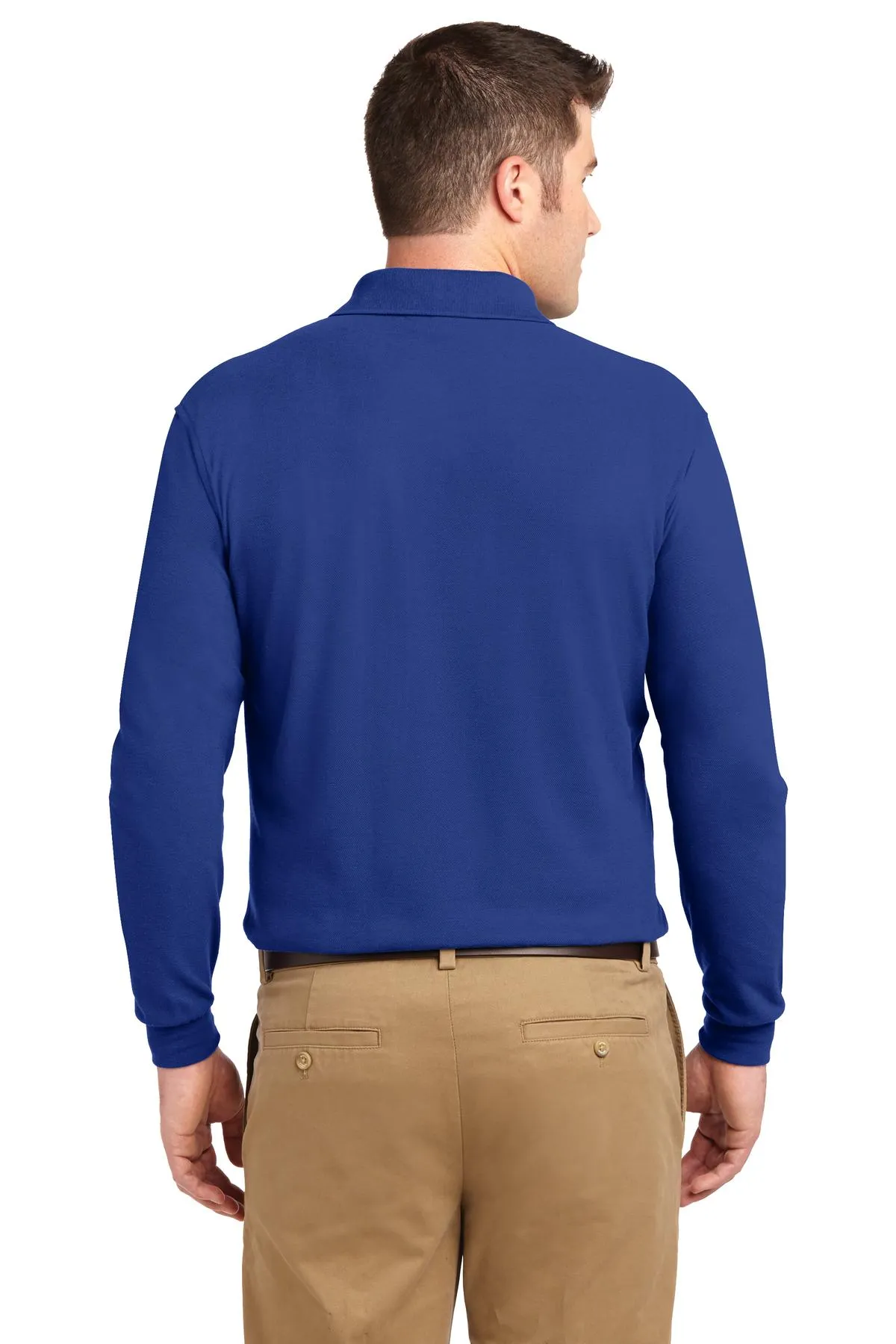 Port Authority Tall Silk Touch Long Sleeve Polo. TLK500LS Royal Tall