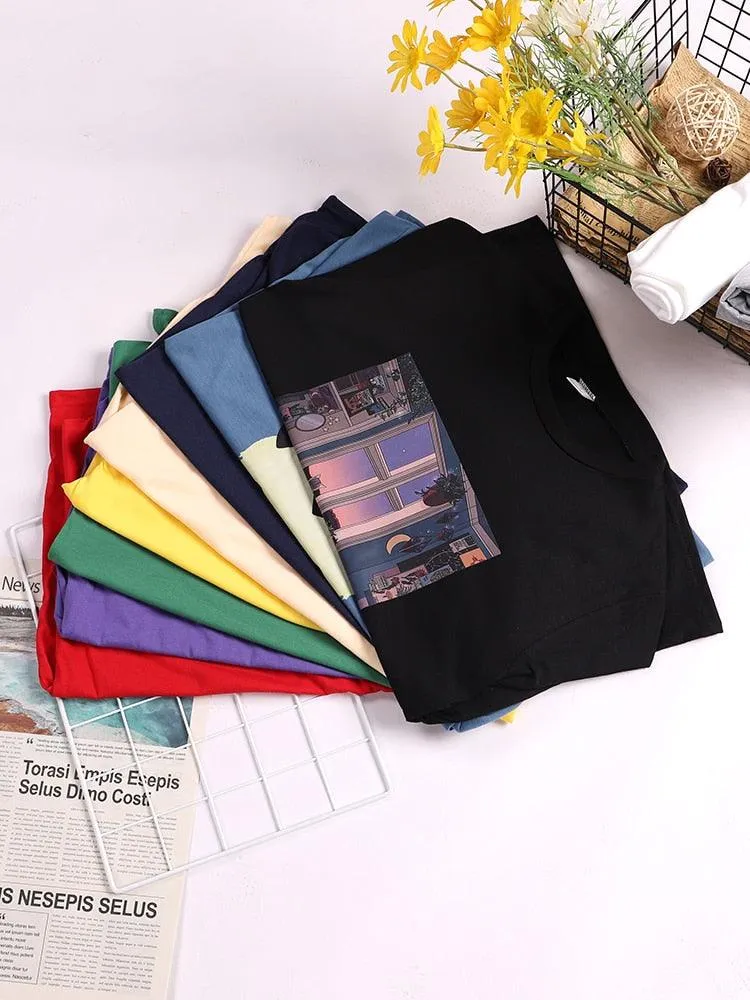 Power Print T-Shirts Trend Summer Comfortableclothes Short Sleeve Casual Oversized Tshirts Hip Hop Essential Women Tshirt