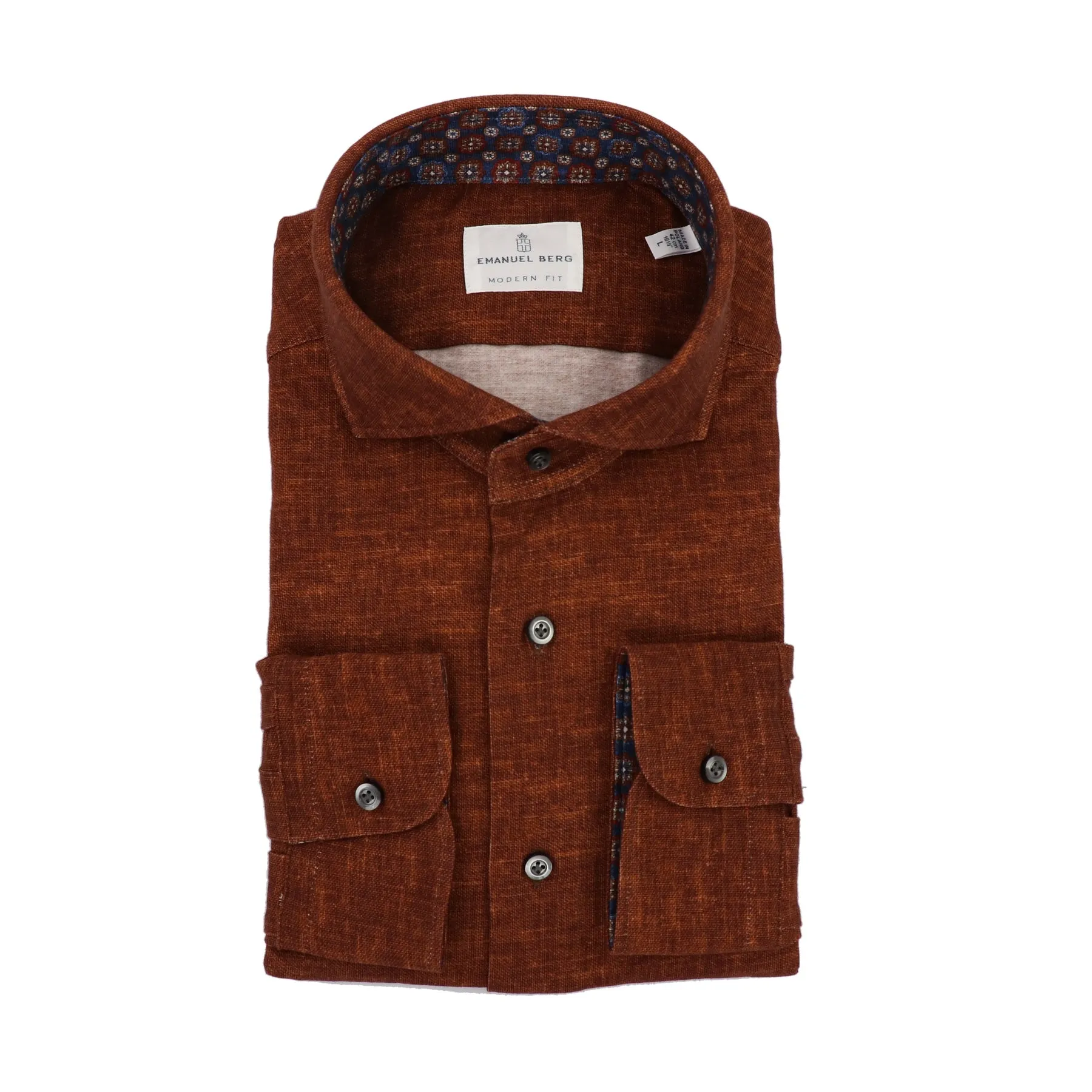 Premium Jersey Knit Sport Shirt in Burned Brown