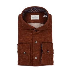 Premium Jersey Knit Sport Shirt in Burned Brown