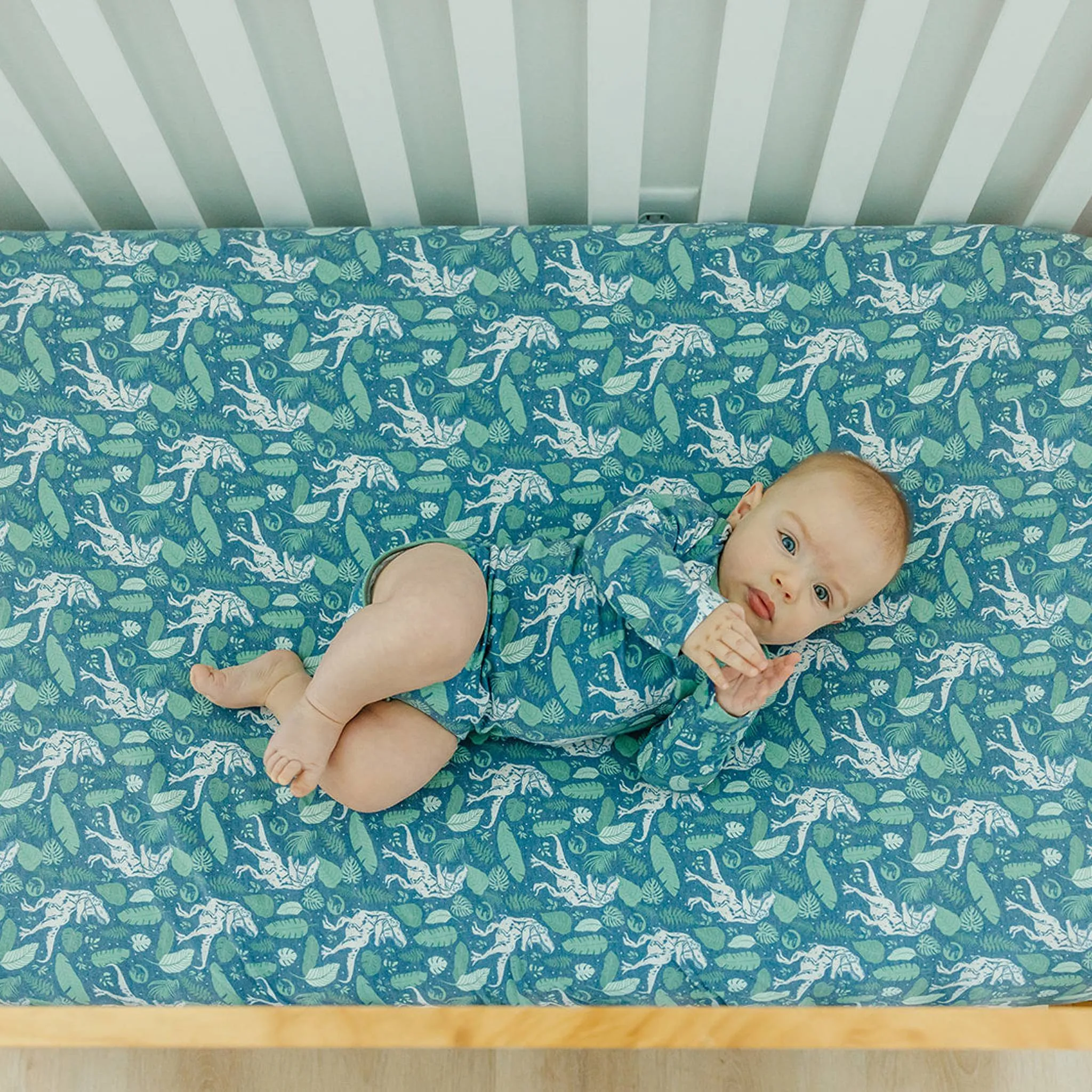 Premium Knit Fitted Crib Sheet - Jurassic Park