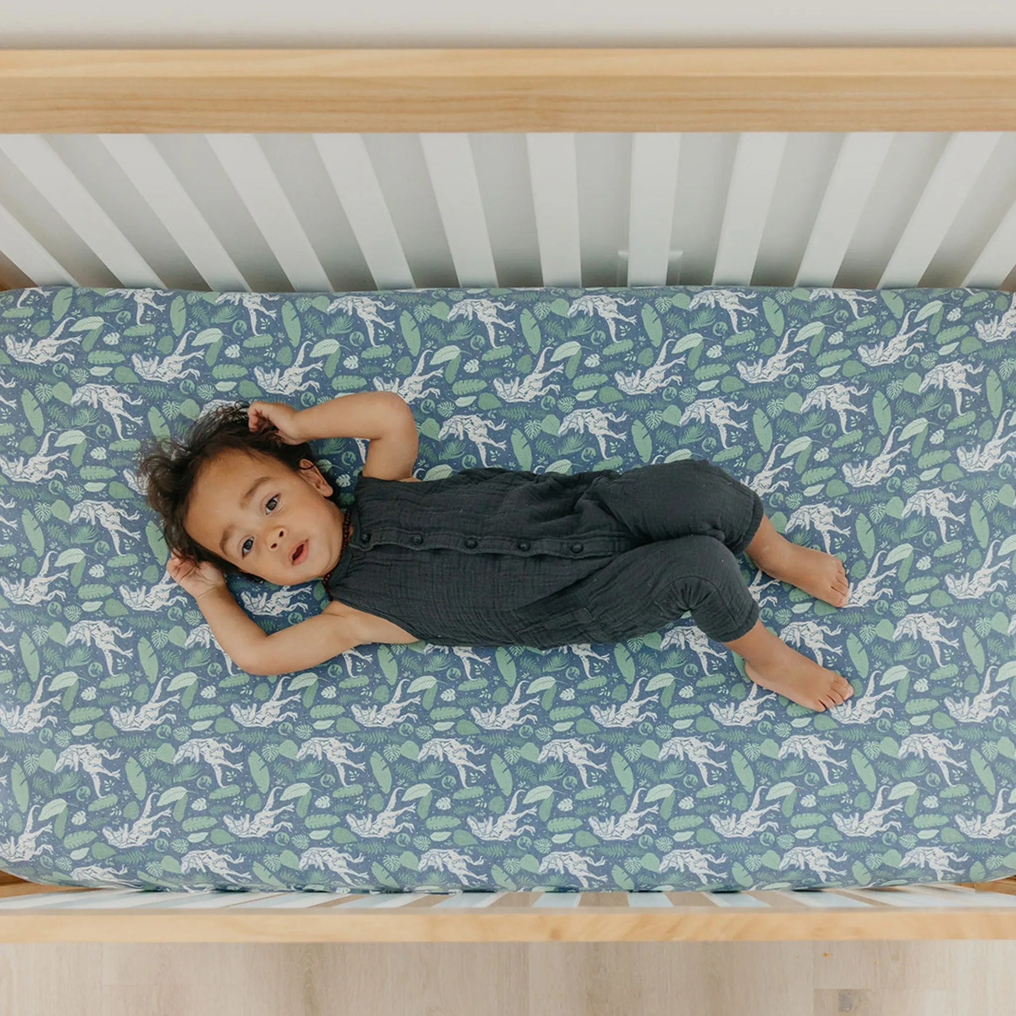 Premium Knit Fitted Crib Sheet - Jurassic Park