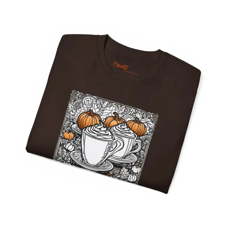 Pumpkin Spice Latte Mug Cotton Tee for Fall