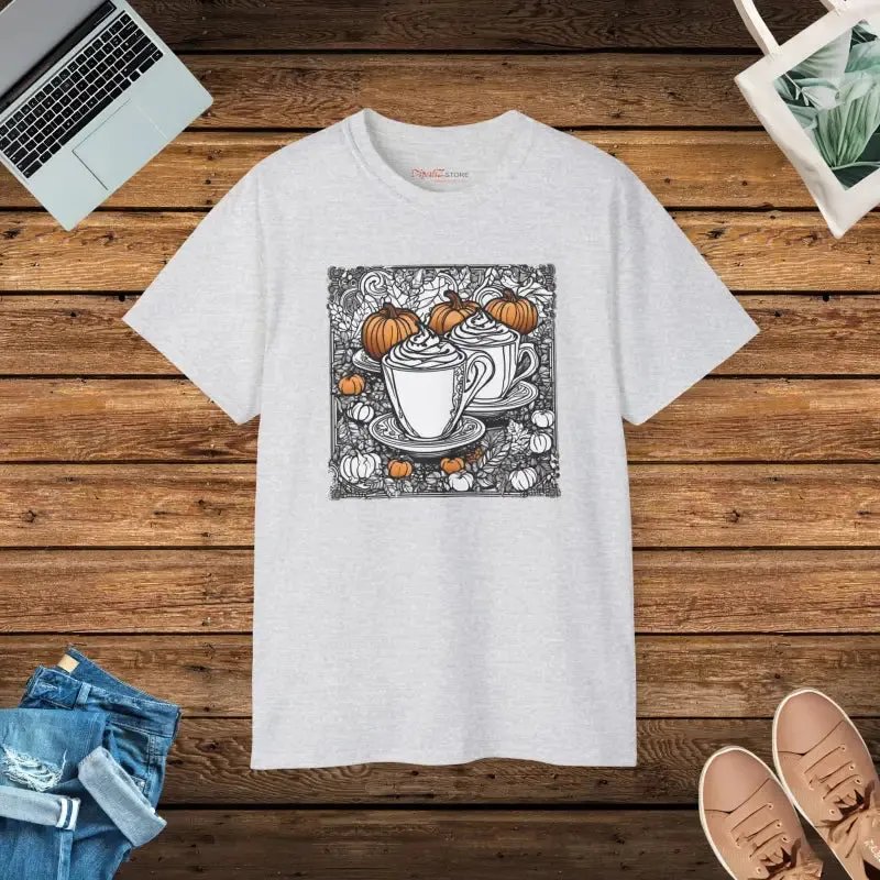 Pumpkin Spice Latte Mug Cotton Tee for Fall
