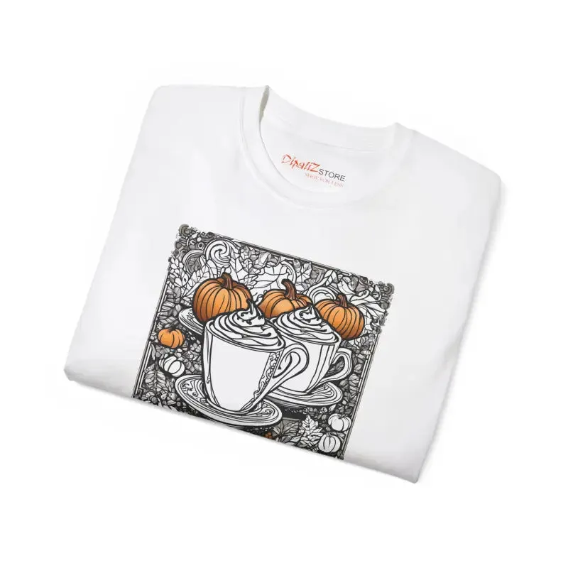 Pumpkin Spice Latte Mug Cotton Tee for Fall