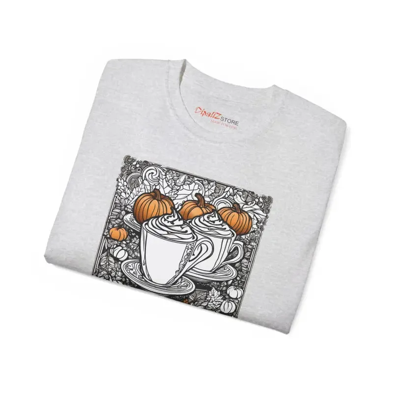 Pumpkin Spice Latte Mug Cotton Tee for Fall