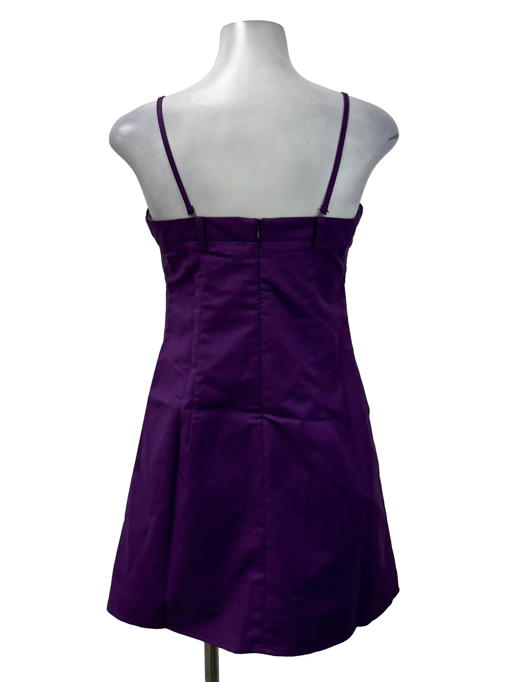 Purple Sleeveless Fitted Mini Dress