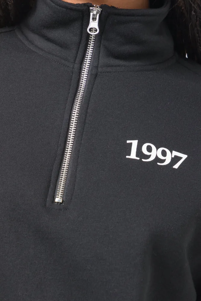 Quarter Zip Top Black