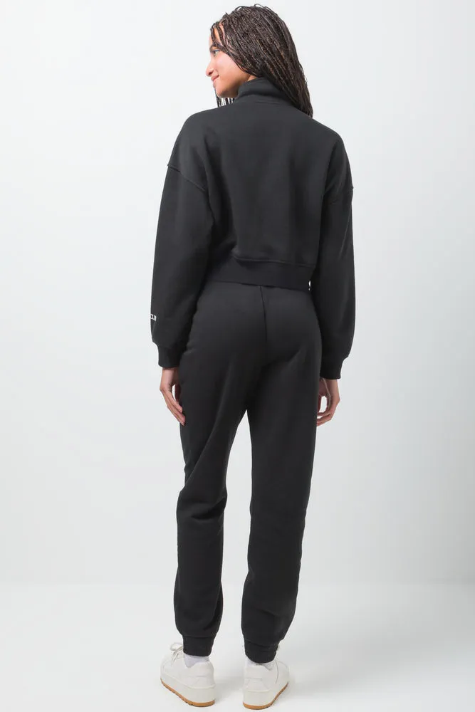 Quarter Zip Top Black