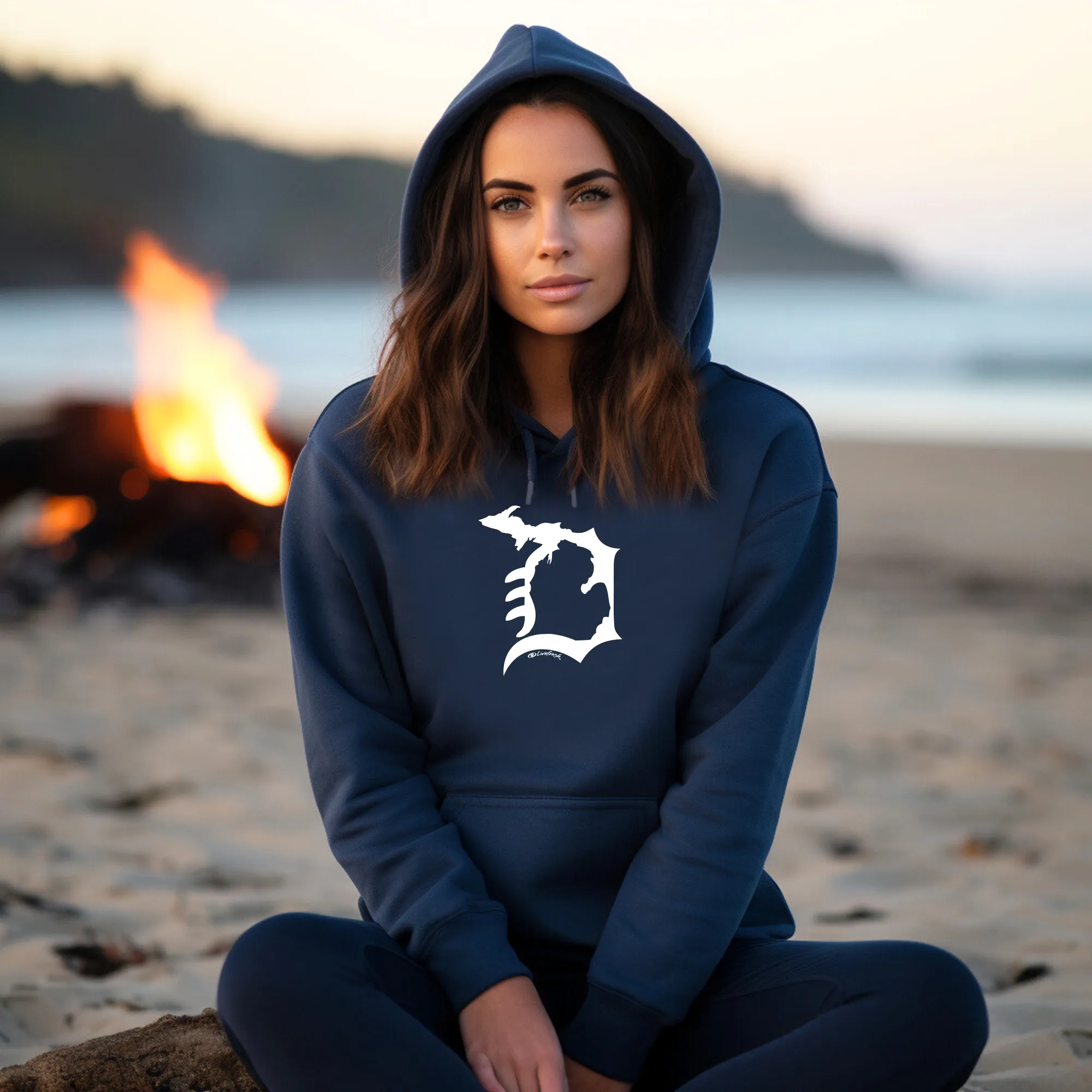 "Michigan D" Relaxed Fit Classic Unisex Hoodie